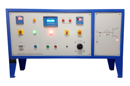 The test bench simulates the direction with respect to the relay by dictating the polarities of the voltage and the current and demonstrates the working of the directional overcurrent relay