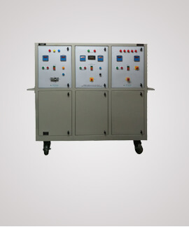This is a primary current injection test trolley for switchgear manufacturers