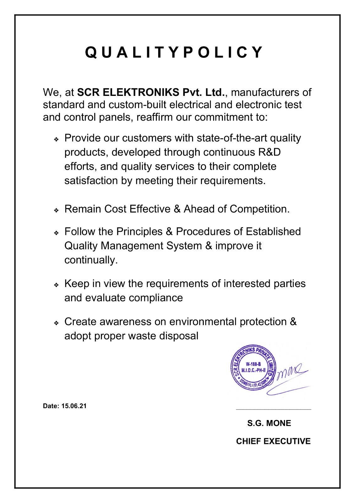 certificate